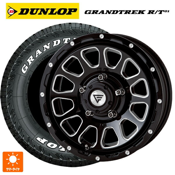 スズキ ジムニーノマド(JC74W)用 225/70R16 102/99Q ダンロップ グラントレックRT01 ホワイトレター エクシズルライン デルタフォース オーバル ブラックマシニング 新品サマータイヤホイール 4本セット
