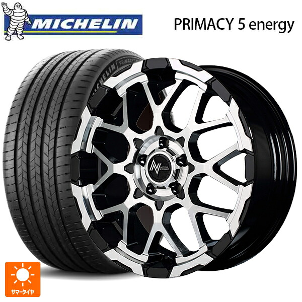 215/50R18 96W XL ミシュラン 正規品 プライマシー5 エナジー エムアイディー ナイトロパワー M28バレットエス ブラック/ミラーカット 18-7J 国産車用 サマータイヤホイール4本セット