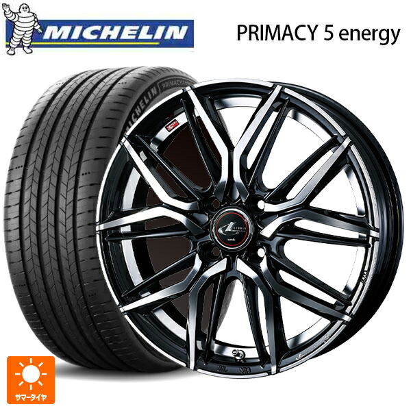 195/60R17 94H XL ミシュラン 正規品 プライマシー5 エナジー ウェッズ レオニス LM PBMC 17-6.5J 国産車用 サマータイヤホイール4本セット