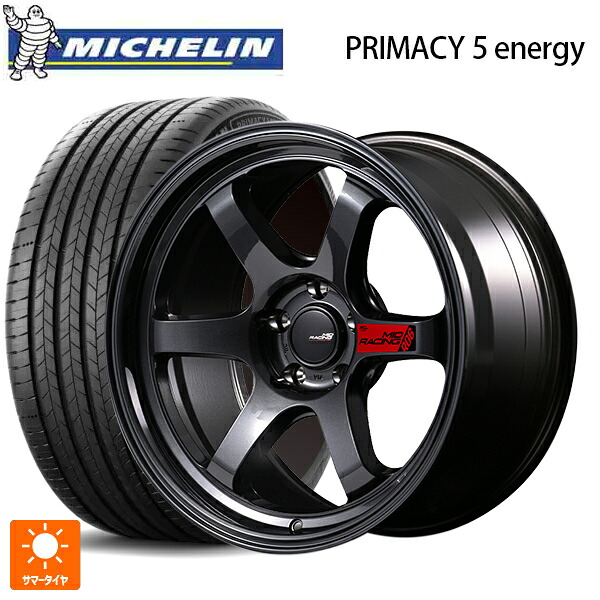 225/45R18 95W XL ミシュラン 正規品 プライマシー5 エナジー エムアイディー MIDレーシング R06 クリスタルブラック 18-8.5J 国産車用 サマータイヤホイール4本セット