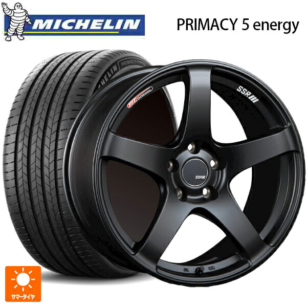 225/55R18 102V XL ミシュラン 正規品 プライマシー5 エナジー タナベ SSR GT V01 フラットブラック 18-7.5J 国産車用 サマータイヤホイール4本セット|タイヤホイール専門店コニシタイヤ