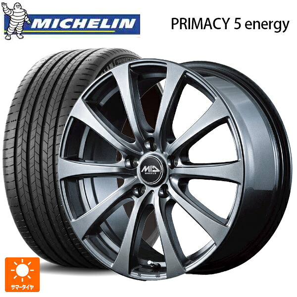 スバル トレイルシーカー(HD系)用 235/60R18 107V XL ミシュラン 正規品 プライマシー5 エナジー エムアイディー MIDホイール G10 メタリックグレー 新品サマータイヤホイール 4本セット|タイヤホイール専門店コニシタイヤ