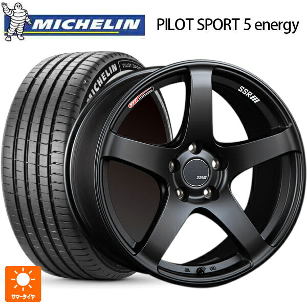 235/45R18 98Y XL ミシュラン 正規品 パイロットスポーツ5 エナジー アコースティック タナベ SSR GT V01 フラットブラック/レッドライン 18-8.5J 国産車用 サマータイヤホイール4本セット