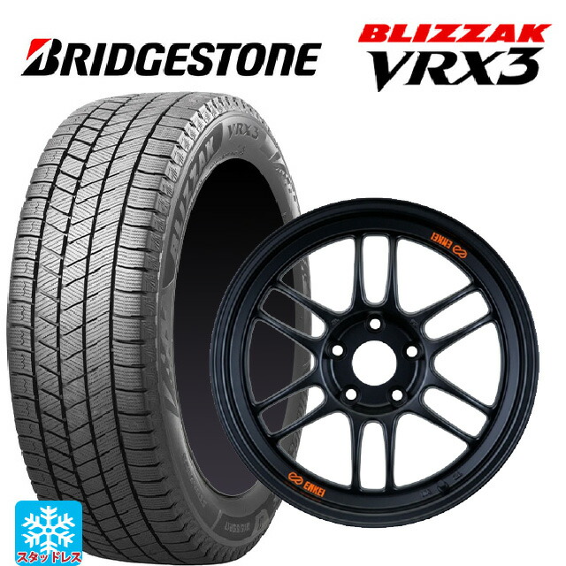 2025年製 235/45R18 94Q ブリヂストン ブリザック VRX3 正規品 # エンケイ レーシング RPF1 パパイヤイエローxブラック 18-8.5J 国産車用 スタッドレスタイヤホイール4本セット