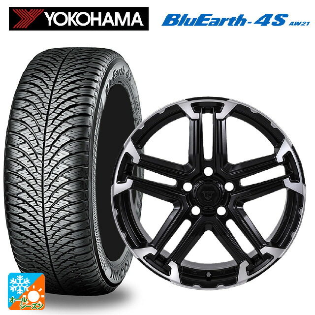 225/50R18 99W XL ヨコハマ ブルーアース4S AW21 # ジャパン三陽 ジェイピースタイル エムジェイ トレイル サテンブック/ポリッシュ 18-7.5J 国産車用 オールシーズンタイヤホイール4本セット