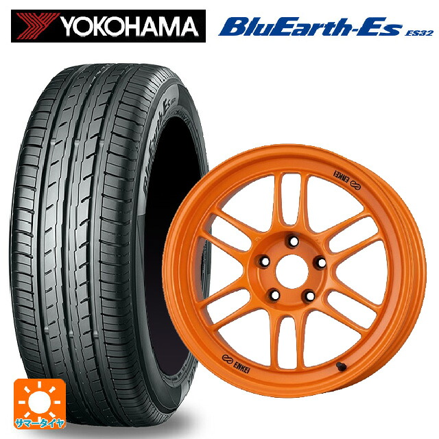 225/50R18 95V ヨコハマ ブルーアースEs ES32 エンケイ レーシング RPF1 グロスブラックxパパイヤイエロー 18-8.5J 国産車用 サマータイヤホイール4本セット