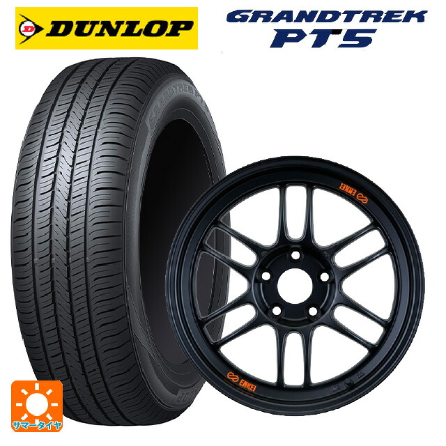 235/60R18 107V ダンロップ グラントレックPT5 エンケイ レーシング RPF1 パパイヤイエローxブラック 18-8.5J 国産車用 サマータイヤホイール4本セット|タイヤホイール専門店コニシタイヤ