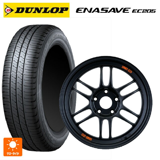 215/50R18 92V ダンロップ エナセーブEC205 エンケイ レーシング RPF1 パパイヤイエローxブラック 18-8.5J 国産車用 サマータイヤホイール4本セット