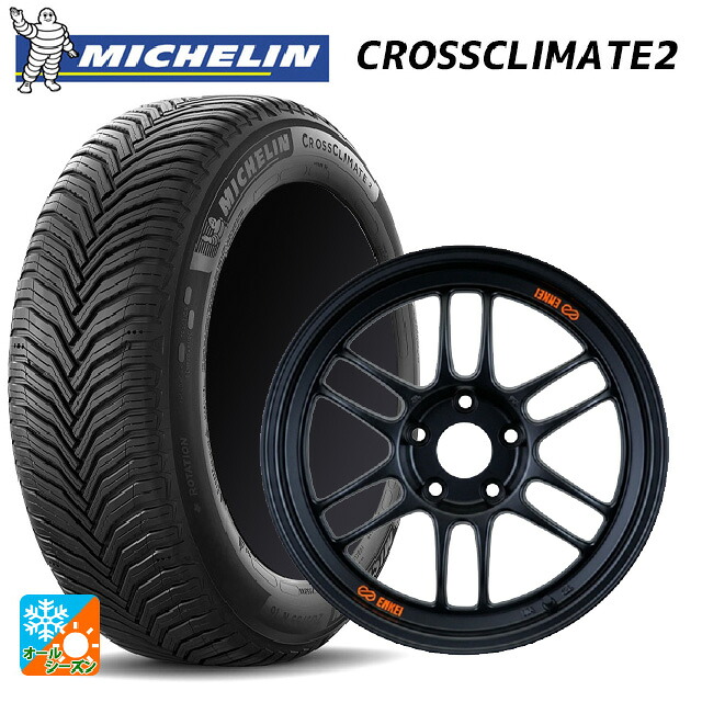 2024年製 225/60R18 104W XL ミシュラン クロスクライメイト2 正規品 エンケイ レーシング RPF1 パパイヤイエローxブラック 18-8.5J 国産車用 オールシーズンタイヤホイール4本セット