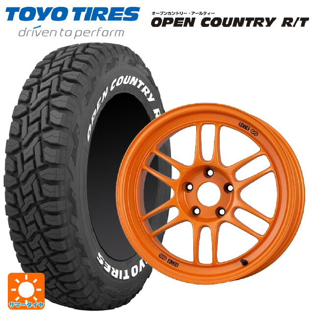 225/60R18 100Q トーヨー オープンカントリー RT ホワイトレター エンケイ レーシング RPF1 グロスブラックxパパイヤイエロー 18-8.5J 国産車用 サマータイヤホイール4本セット