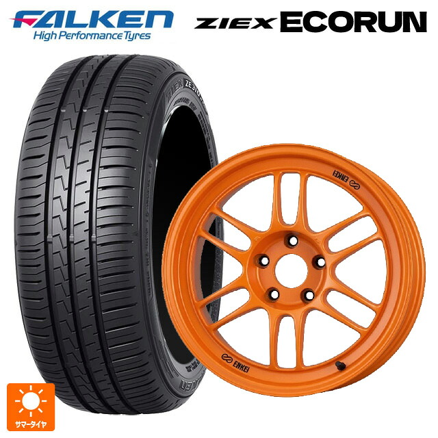 215/45R18 93W XL ファルケン ジークス ZE310R エコラン エンケイ レーシング RPF1 グロスブラックxパパイヤイエロー 18-8.5J 国産車用 サマータイヤホイール4本セット