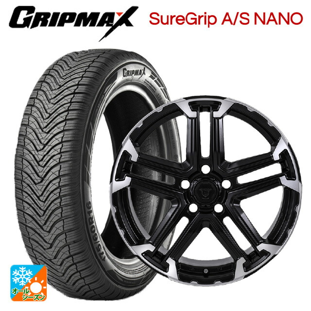 225/65R17 106V XL グリップマックス シュアグリップ A/S ナノ ブラックレター ジャパン三陽 ジェイピースタイル エムジェイ トレイル サテンブック/ポリッシュ 17-7J 国産車用 オールシーズンタイヤホイール4本セット
