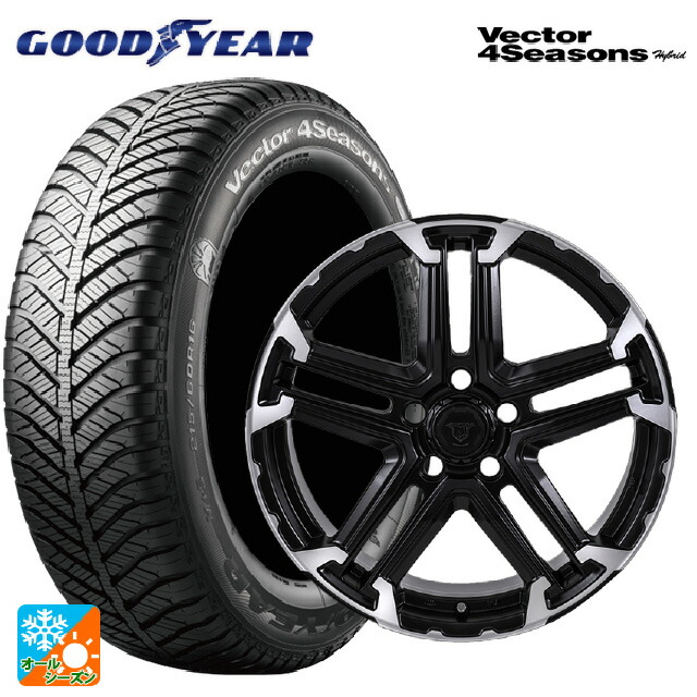 215/45R18 89H グッドイヤー ベクターフォーシーズンズ ハイブリッド ジャパン三陽 ジェイピースタイル エムジェイ トレイル サテンブック/ポリッシュ 18-7.5J 国産車用 オールシーズンタイヤホイール4本セット|タイヤホイール専門店コニシタイヤ