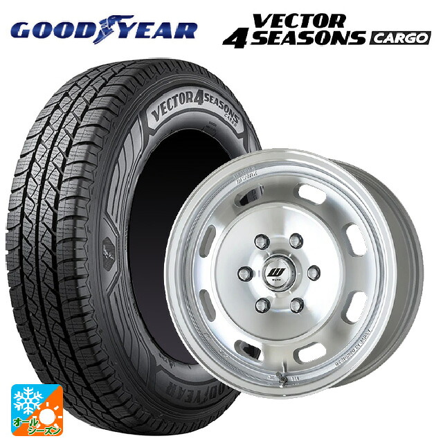 195/80R15 107/105N グッドイヤー ベクター4シーズンズ カーゴ ワーク エクストラップ DTHC MSP 15-6J 国産車用 オールシーズンタイヤホイール4本セット