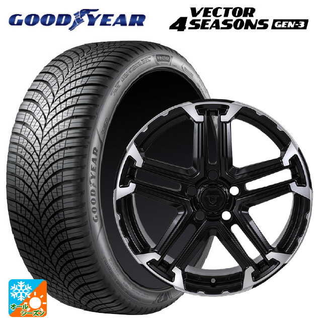 225/55R17 101Y XL グッドイヤー ベクター4シーズンズ ジェン3 ジャパン三陽 ジェイピースタイル エムジェイ トレイル サテンブック/ポリッシュ 17-7J 国産車用 オールシーズンタイヤホイール4本セット