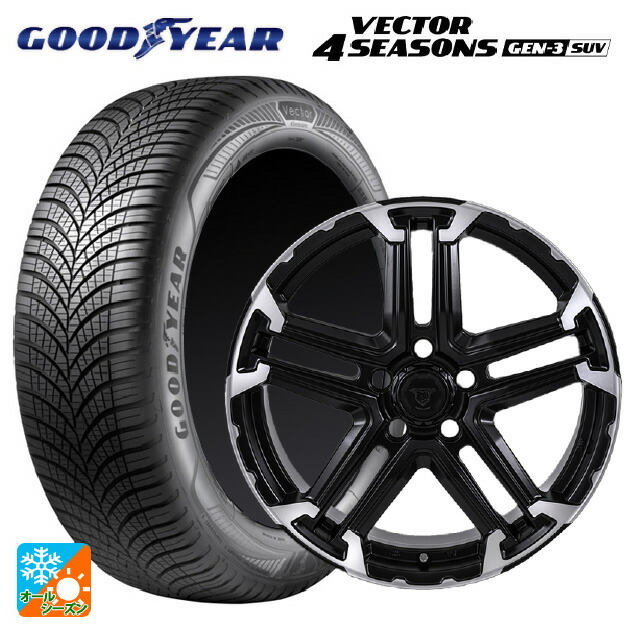 235/55R18 104V XL グッドイヤー ベクター4シーズンズ ジェン3 SUV ジャパン三陽 ジェイピースタイル エムジェイ トレイル サテンブック/ポリッシュ 18-7.5J 国産車用 オールシーズンタイヤホイール4本セット