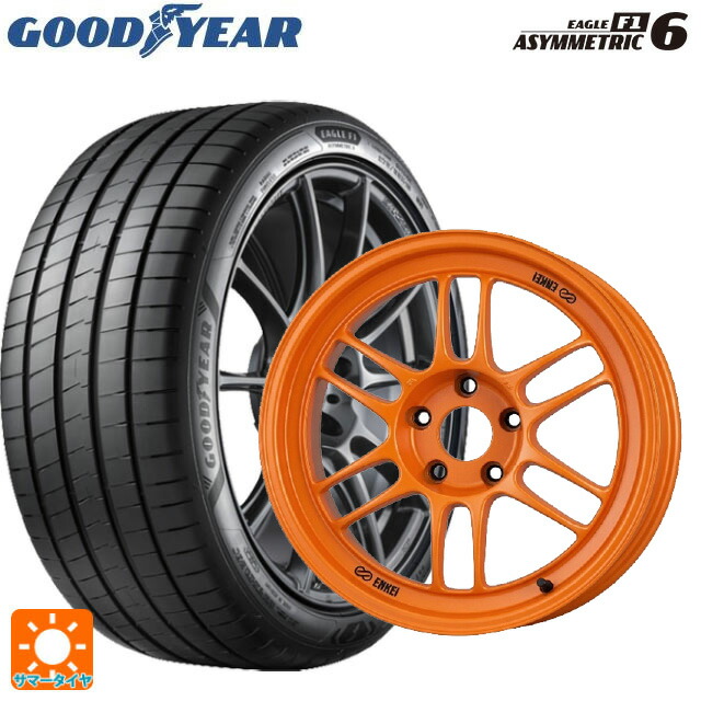 225/45R18 95Y XL グッドイヤー イーグル F1 アシメトリック6 エンケイ レーシング RPF1 グロスブラックxパパイヤイエロー 18-8.5J 国産車用 サマータイヤホイール4本セット