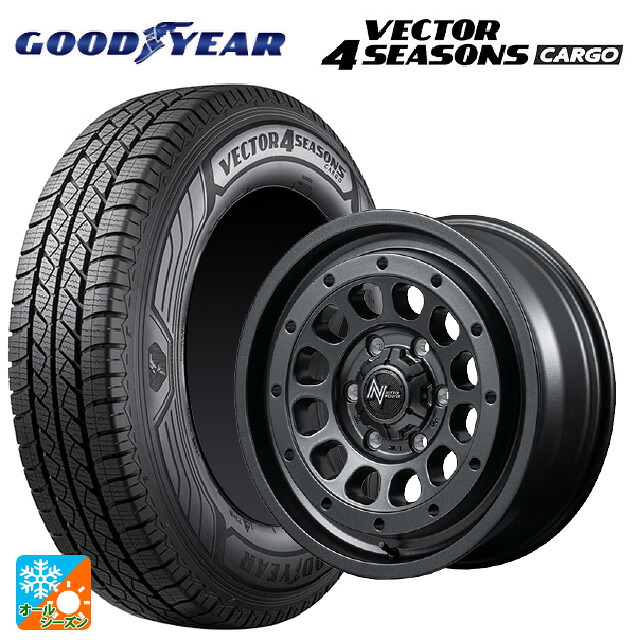 145/80R12 80/78N グッドイヤー ベクター4シーズンズ カーゴ エムアイディー ナイトロパワー R12 ハウザー BBK 12-4J 国産車用 オールシーズンタイヤホイール4本セット|タイヤホイール専門店コニシタイヤ