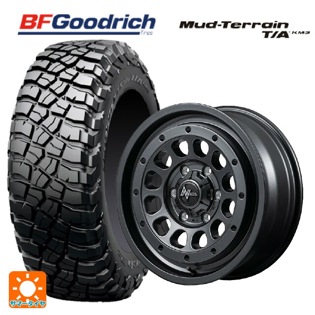 225/75R16 115/112Q BFグッドリッチ マッドテレーン TA KM3 ブラックレター 正規品 エムアイディー ナイトロパワー R12 ハウザー BBK 16-6J 国産車用 サマータイヤホイール4本セット|タイヤホイール専門店コニシタイヤ