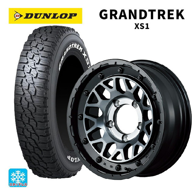 スズキ ジムニーノマド(JC74W)用 215/70R16 100/97N ダンロップ グラントレックXS1 ホワイトレター エムアイディー ナイトロパワー M29 スティンガー セミグロスブラッククリア 新品スタッドレスタイヤホイール 4本セット