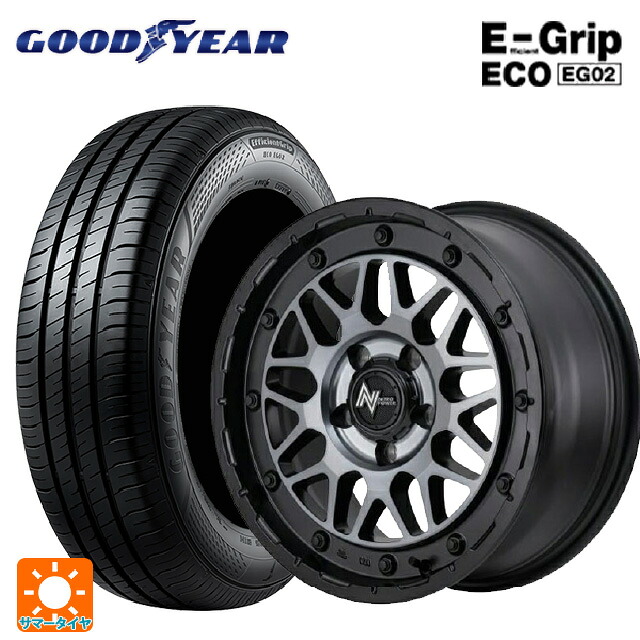 スズキ スイフトスポーツ(ZC33S)用 185/55R16 83V グッドイヤー エフィシェントグリップ エコ EG02 エムアイディー ナイトロパワー M29 スティンガー セミグロスブラッククリア 新品サマータイヤホイール 4本セット