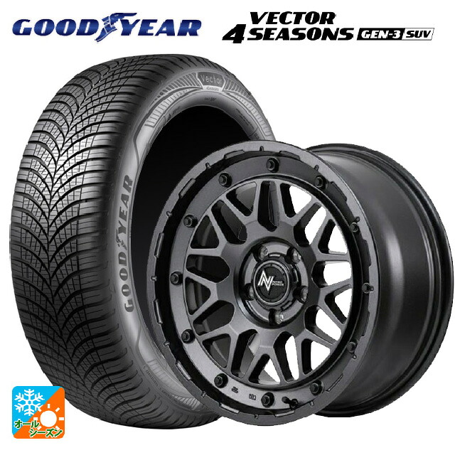 トヨタ ハリアー(80系)用 2024年製 225/65R17 106V XL グッドイヤー ベクター4シーズンズ ジェン3 SUV # エムアイディー ナイトロパワー M29 スティンガー バレルブラック 新品オールシーズンタイヤホイール 4本セット