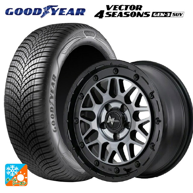 トヨタ ハリアー(80系)用 2024年製 225/65R17 106V XL グッドイヤー ベクター4シーズンズ ジェン3 SUV # エムアイディー ナイトロパワー M29 スティンガー セミグロスブラッククリア 新品オールシーズンタイヤホイール 4本セット
