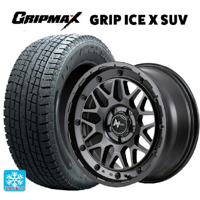 トヨタ bZ4X(11/15系)用 2023年製 235/60R18 107H XL グリップマックス グリップアイスX SUV ブラックレター # エムアイディー ナイトロパワー M29 スティンガー バレルブラック 新品スタッドレスタイヤホイール 4本セット