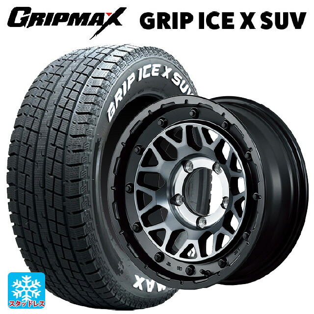スズキ ジムニーノマド(JC74W)用 215/70R16 100Q グリップマックス グリップアイスX SUV ホワイトレター # エムアイディー ナイトロパワー M29 スティンガー セミグロスブラッククリア 新品スタッドレスタイヤホイール 4本セット