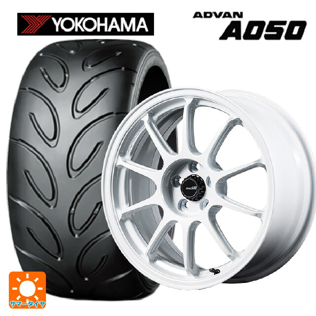 2024年製 205/50R16 87V ヨコハマ アドバン A050 コンパウンド G/S 正規品 # エムアイディー MIDレーシング R10 エボ WHI 16-6.5J 国産車用 サマータイヤホイール4本セット