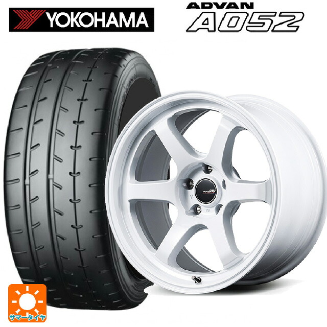 225/40R18 92Y XL ヨコハマ アドバン A052 正規品 エムアイディー MIDレーシング R06 ホワイト 18-8.5J 国産車用 サマータイヤホイール4本セット