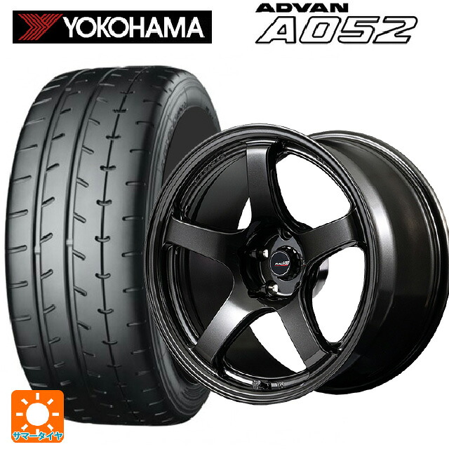 225/45R17 94W XL ヨコハマ アドバン A052 正規品 エムアイディー MIDレーシング R50 エボ BLM 17-7J 国産車用 サマータイヤホイール4本セット|タイヤホイール専門店コニシタイヤ