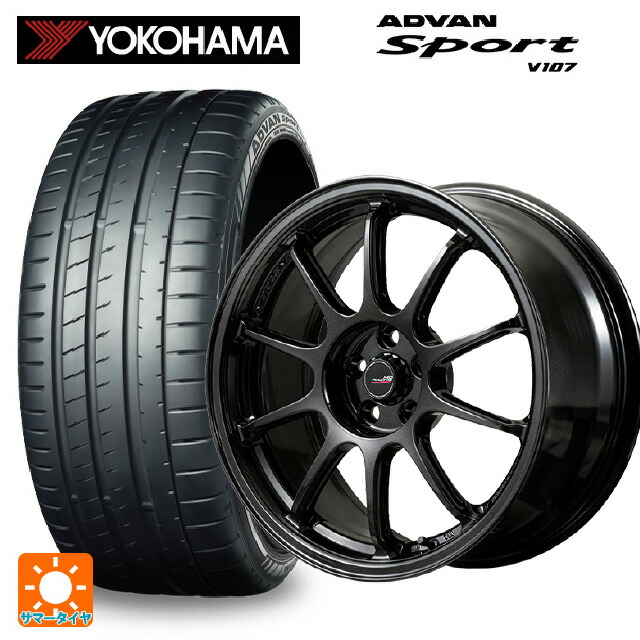 205/45R17 88W XL ヨコハマ アドバンスポーツ V107 正規品 エムアイディー MIDレーシング R10 エボ BLM 17-7J 国産車用 サマータイヤホイール4本セット