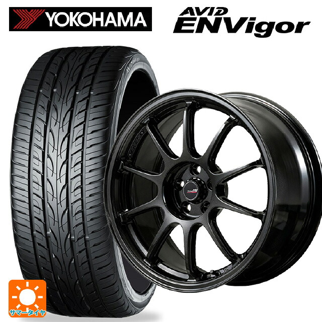 215/45R17 87W ヨコハマ エービット エンビガー S321 エムアイディー MIDレーシング R10 エボ BLM 17-7J 国産車用 サマータイヤホイール4本セット
