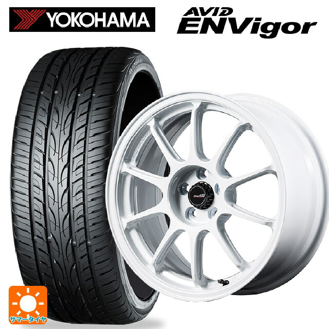 215/45R17 87W ヨコハマ エービット エンビガー S321 エムアイディー MIDレーシング R10 エボ WHI 17-7J 国産車用 サマータイヤホイール4本セット