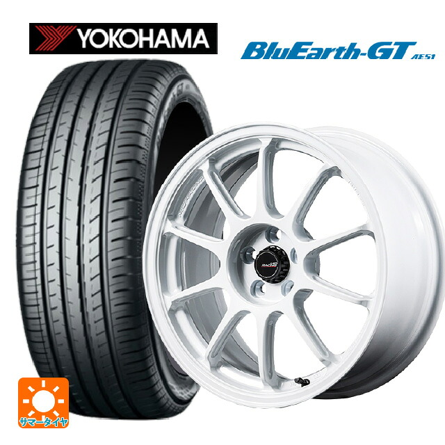 245/40R18 97W XL ヨコハマ ブルーアースGT AE51 エムアイディー MIDレーシング R10 エボ WHI 18-8.5J 国産車用 サマータイヤホイール4本セット