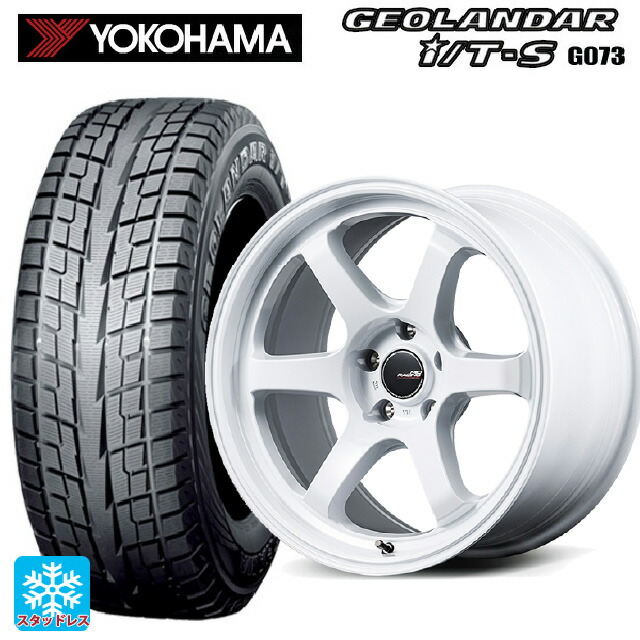2025年製 215/60R17 96Q ヨコハマ ジオランダー ITS G073 正規品 エムアイディー MIDレーシング R06 ホワイト 17-7J 国産車用 スタッドレスタイヤホイール4本セット