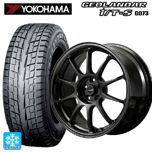 2025年製 215/60R17 96Q ヨコハマ ジオランダー ITS G073 正規品 エムアイディー MIDレーシング R10 エボ BLM 17-7J 国産車用 スタッドレスタイヤホイール4本セット