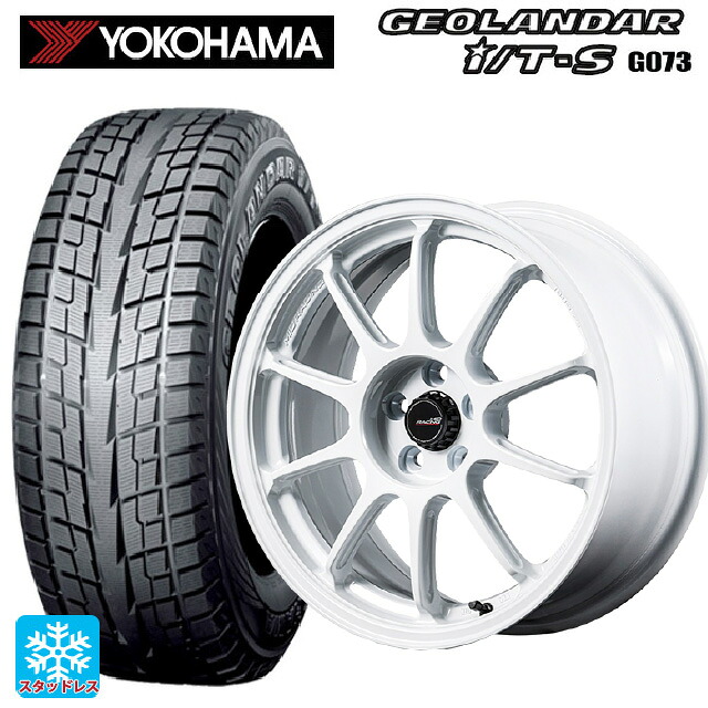 2025年製 215/60R17 96Q ヨコハマ ジオランダー ITS G073 正規品 エムアイディー MIDレーシング R10 エボ WHI 17-7J 国産車用 スタッドレスタイヤホイール4本セット