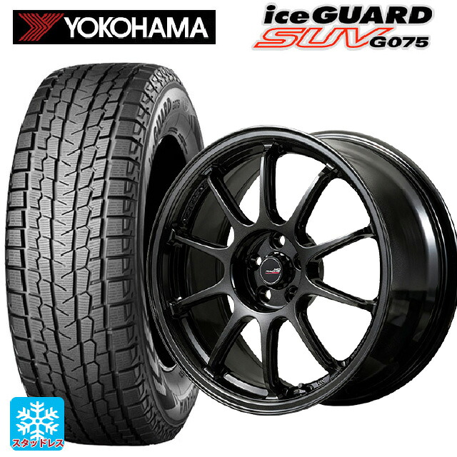 2025年製 225/60R17 99Q ヨコハマ アイスガードSUV G075 エムアイディー MIDレーシング R10 エボ BLM 17-7J 国産車用 スタッドレスタイヤホイール4本セット