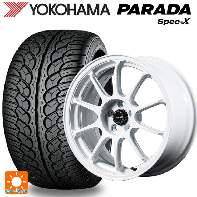 トヨタ bZ4X(11/15系)用 235/60R18 103V ヨコハマ パラダ PA02 エムアイディー MIDレーシング R10 エボ WHI 新品サマータイヤホイール 4本セット