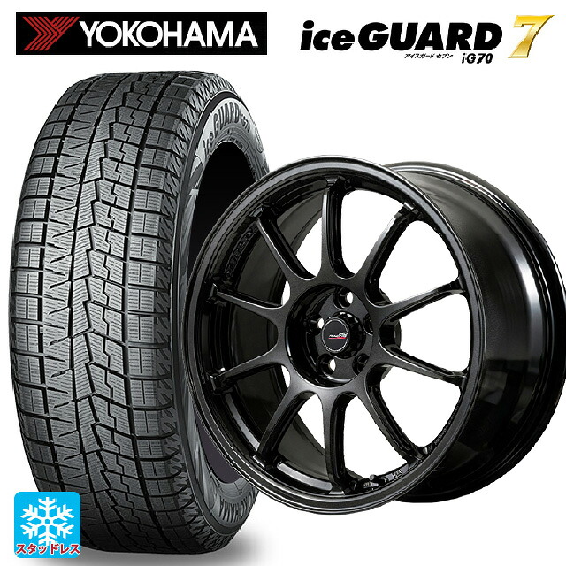 215/45R17 87Q ヨコハマ アイスガード7(IG70) エムアイディー MIDレーシング R10 エボ BLM 17-7J 国産車用 スタッドレスタイヤホイール4本セット|タイヤホイール専門店コニシタイヤ