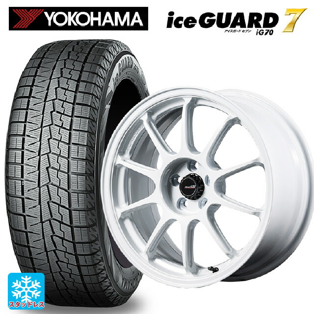 215/45R17 87Q ヨコハマ アイスガード7(IG70) エムアイディー MIDレーシング R10 エボ WHI 17-7J 国産車用 スタッドレスタイヤホイール4本セット|タイヤホイール専門店コニシタイヤ