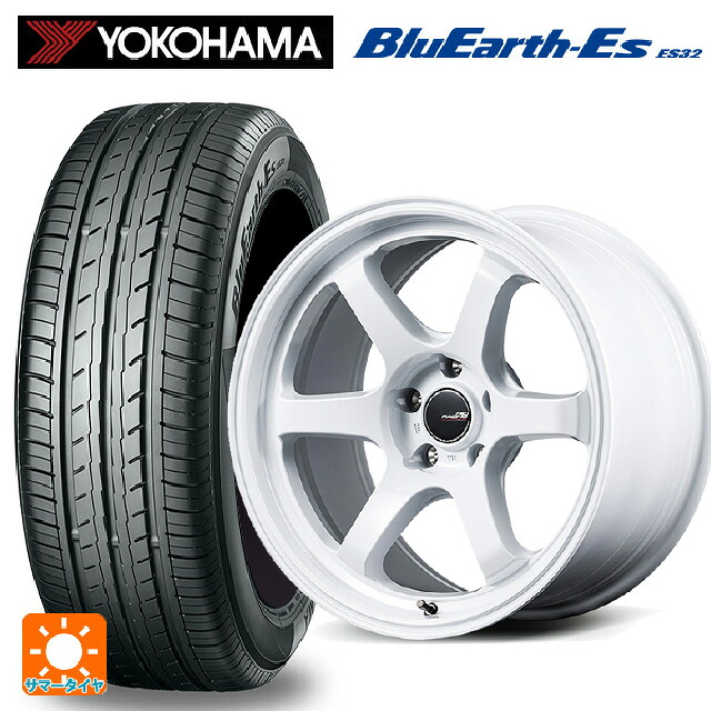 225/55R18 98V ヨコハマ ブルーアースEs ES32 # エムアイディー MIDレーシング R06 ホワイト 18-7.5J 国産車用 サマータイヤホイール4本セット|タイヤホイール専門店コニシタイヤ
