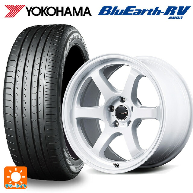 215/45R18 93W XL ヨコハマ ブルーアース RV03 # エムアイディー MIDレーシング R06 ホワイト 18-8.5J 国産車用 サマータイヤホイール4本セット