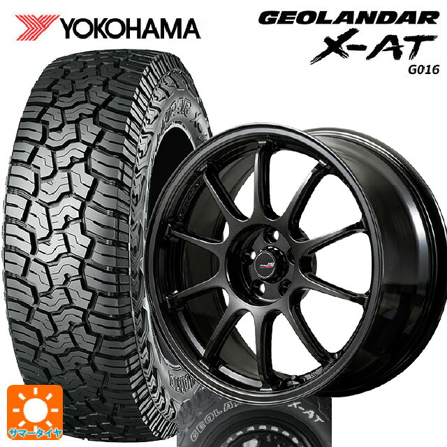 225/65R17 107/103Q XL ヨコハマ ジオランダー X-AT G016 ホワイトレター 正規品 エムアイディー MIDレーシング R10 エボ BLM 17-8J 国産車用 サマータイヤホイール4本セット