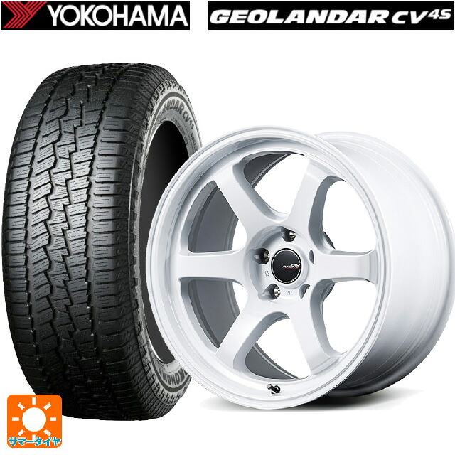 235/60R18 107V XL ヨコハマ ジオランダー CV G058 正規品 エムアイディー MIDレーシング R06 ホワイト 18-8.5J 国産車用 サマータイヤホイール4本セット｜タイヤホイール専門店コニシタイヤ