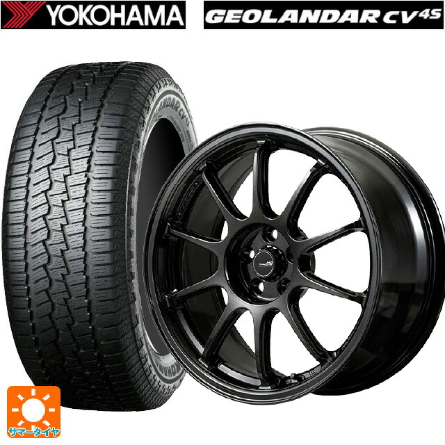 225/60R17 99V ヨコハマ ジオランダー CV G058 正規品 エムアイディー MIDレーシング R10 エボ BLM 17-7J 国産車用 サマータイヤホイール4本セット 100,018円