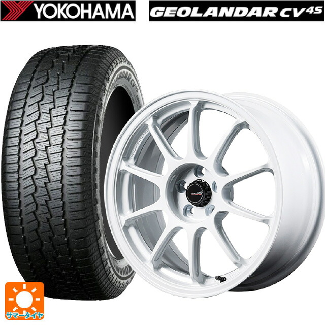 225/60R17 99V ヨコハマ ジオランダー CV G058 正規品 エムアイディー MIDレーシング R10 エボ WHI 17-7J 国産車用 サマータイヤホイール4本セット