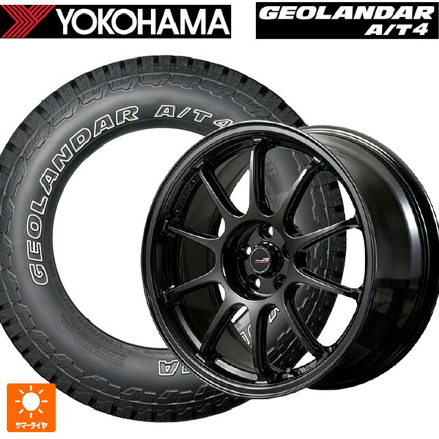 245/65R17 111H XL ヨコハマ ジオランダー AT4 G018 アウトラインホワイトレター 正規品 # エムアイディー MIDレーシング R10 エボ BLM 17-7J 国産車用 サマータイヤホイール4本セット｜タイヤホイール専門店コニシタイヤ